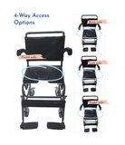 Commode Shower Chair with Locking Casters and Legrests