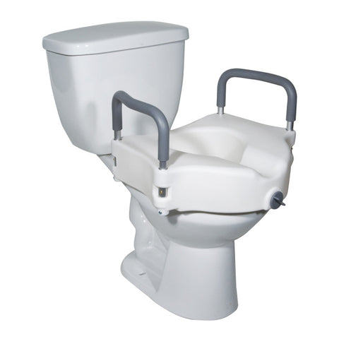 Raised Toilet Seat with Arms and Lock