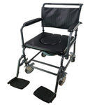 Commode Shower Chair with Locking Casters and Legrests